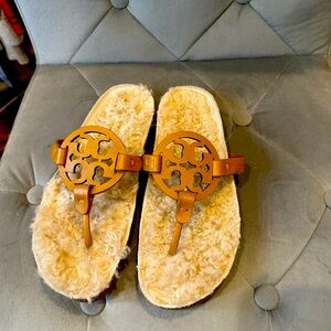 Size 6 Tory Burch slippers. Good for summer or winter.